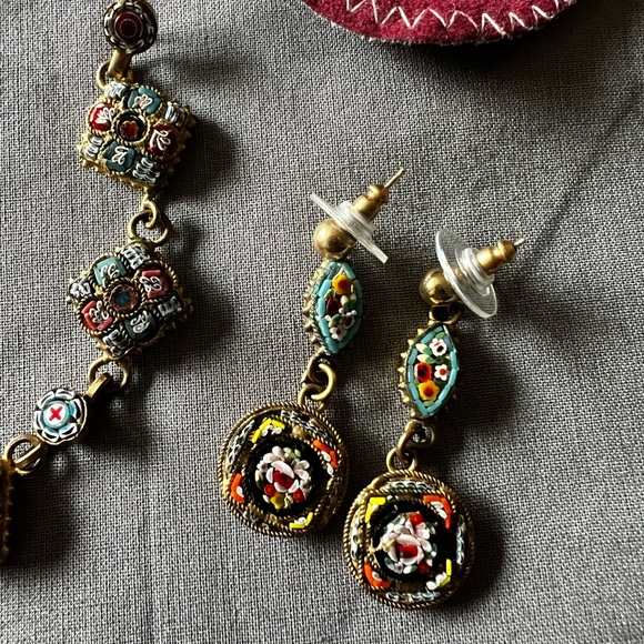 Vintage Italian (Florentine) micro mosaic Bracelet & Earrings set. - Picture 4 of 4